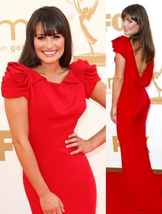 Lea Michele in Marchesa at the 63rd Annual Primetime Emmy Awards