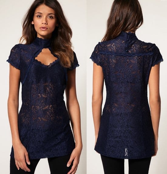 ASOS High Neck Lace Top