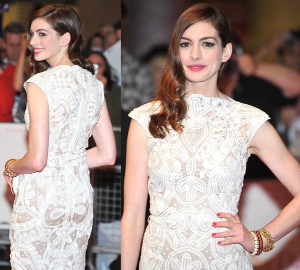 Anne Hathaway attends the European premiere of 'One Day' at Vue Westfield on August 23, 2011 in London, England