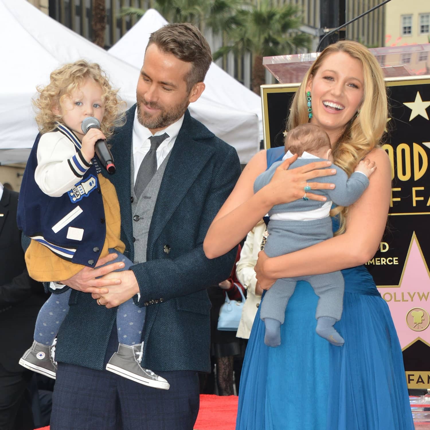 Ryan Reynolds, Blake Lively, and their daughters Inez and James