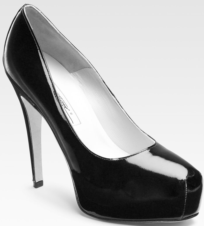 Brian Atwood Black Maniac Patent Platform Pumps