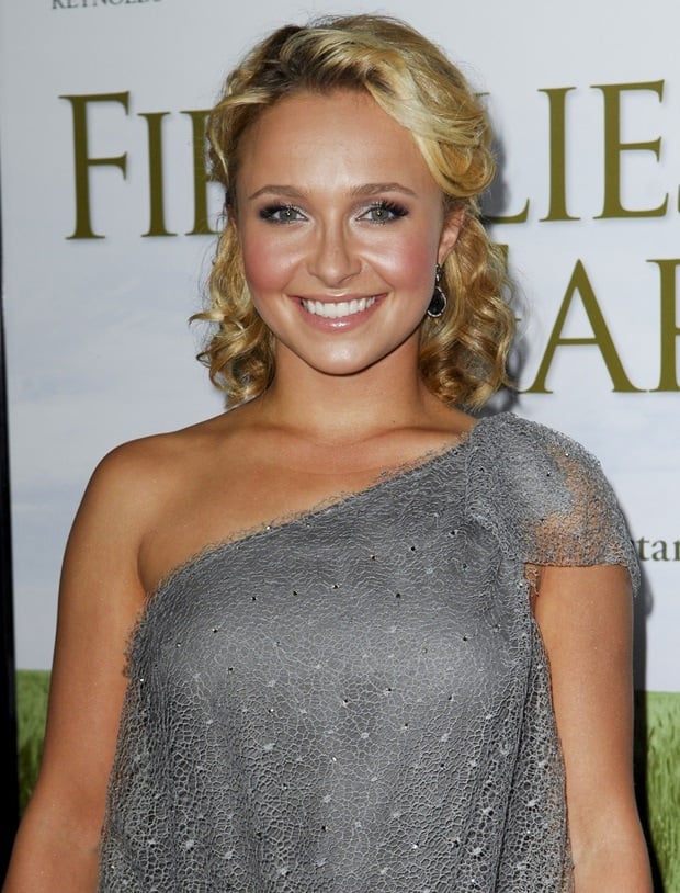Hayden Panettiere styled the pumps with a sparkling mini dress from the Jenny Packham Fall 2011 collection