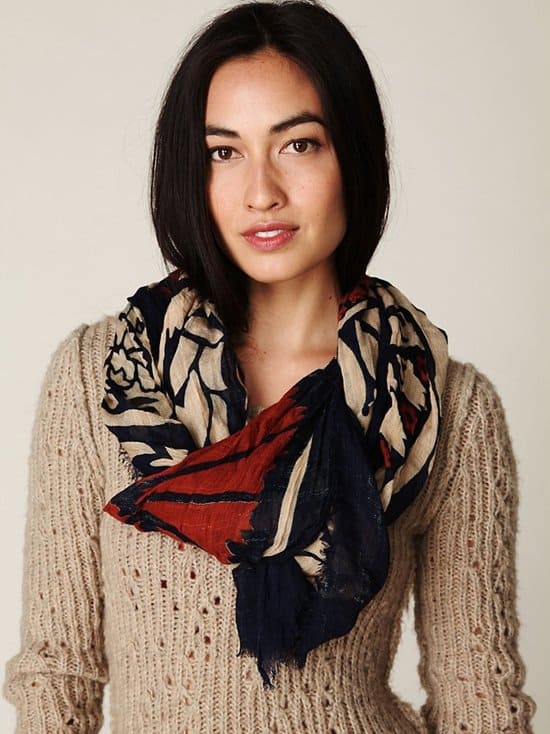 Free People Zusto Border Print Scarf