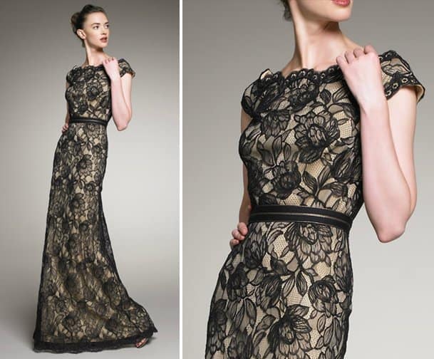 Tadashi Shoji Scalloped Lace Gown