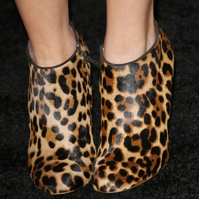 Ashley Tisdale wearing Christian Louboutin 'Morphing' leopard-print booties