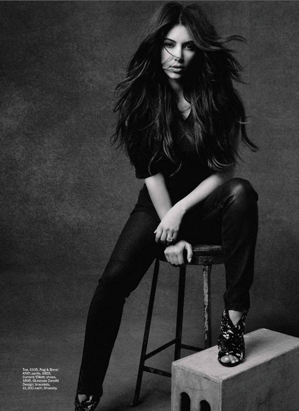 Kim Kardashian in the December Issue of Marie Claire Magazine wearing Giuseppe Zanotti heels