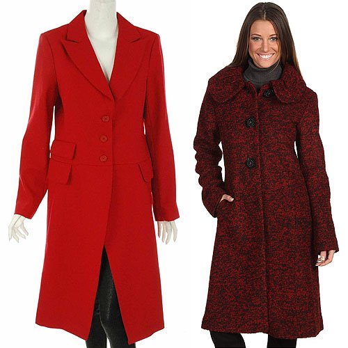 Sutton Studio Wool Long Coat and Ivanka Trump Ruffle Collar Boucle Coat