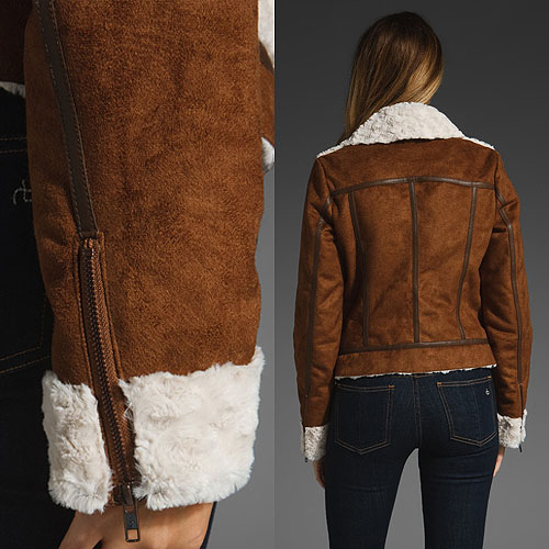 Wink “Tiffany” Faux Shearling Aviator Jacket