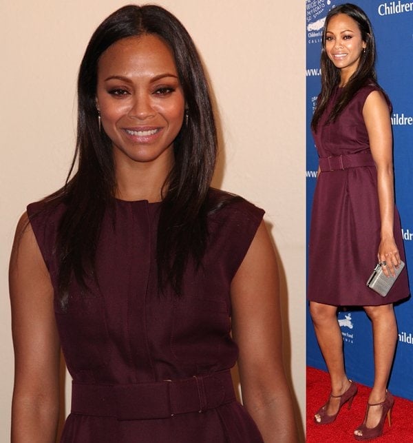 Zoe Saldaña at the Children's Defense Fund's 22nd Annual 'Beat the Odds' Awards at the Beverly Hills Hotel on December 6, 2012