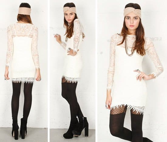 For Love & Lemons 'Scarlet' Dress in White