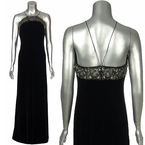 Badgley Mischka Black Velvet Gown