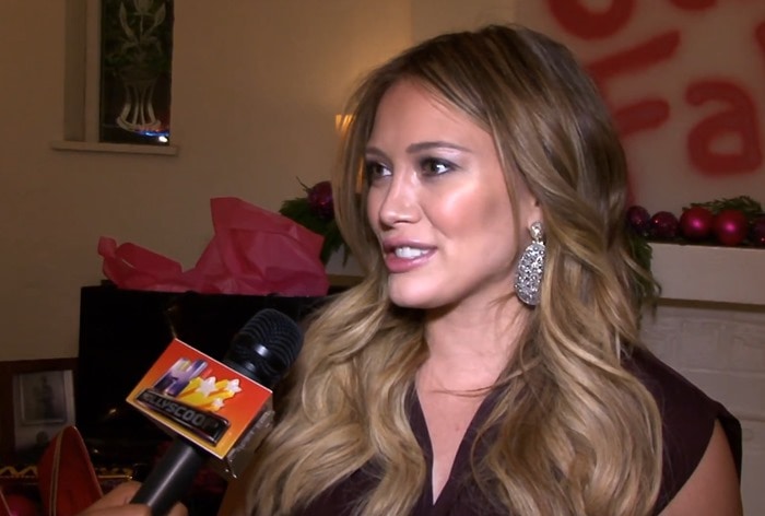 Hilary Duff was at JustFab's holiday party held at a private residence