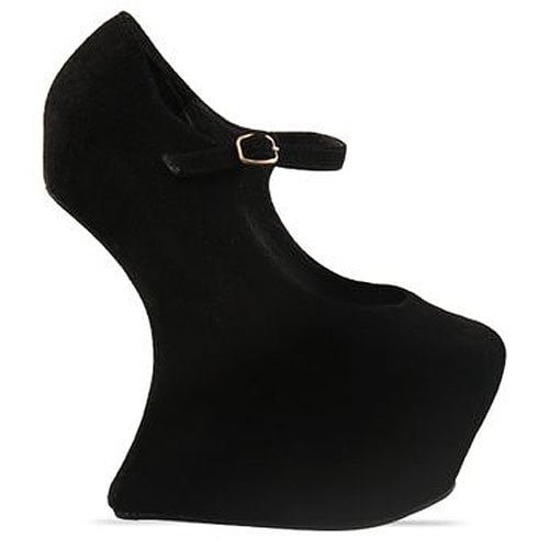 Jeffrey Campbell Night Walk heel-less platform Mary Janes in black suede