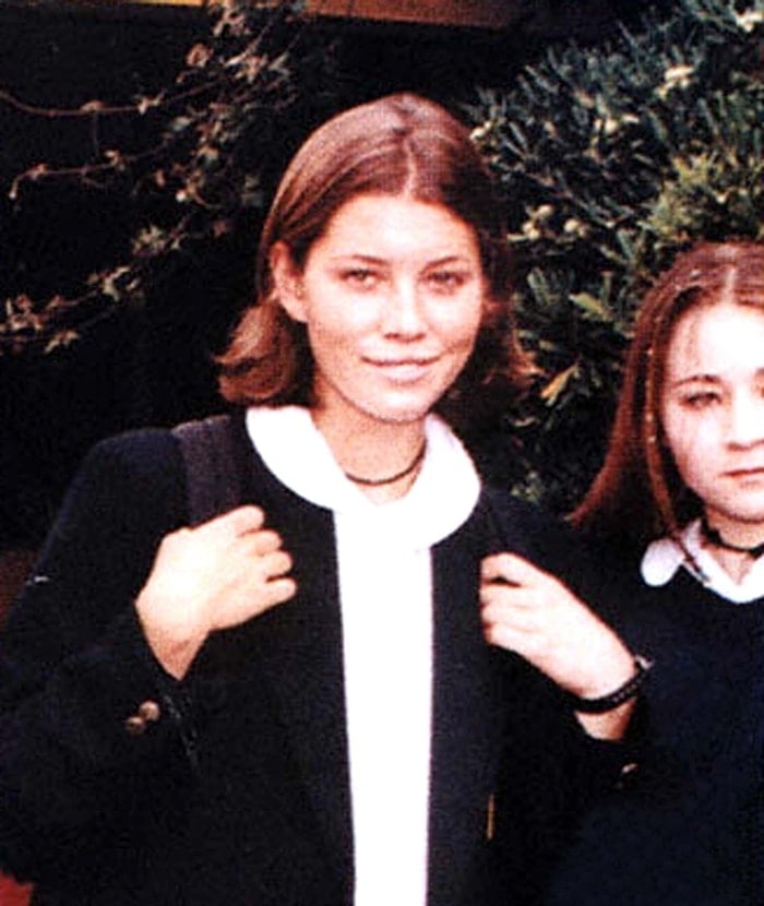 Jessica Biel rocking her school uniform before she became famous