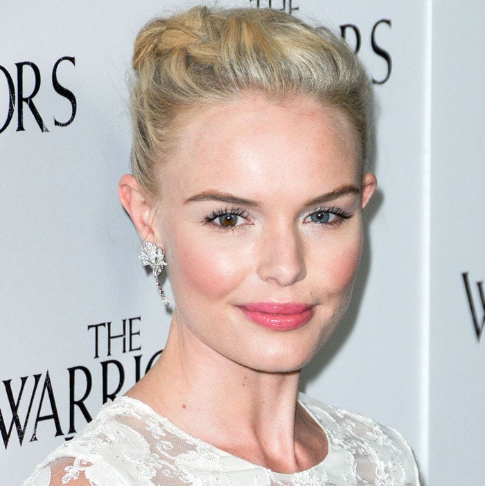 Kate Bosworth braids her blonde hair back at the screening of "The Warrior's Way"