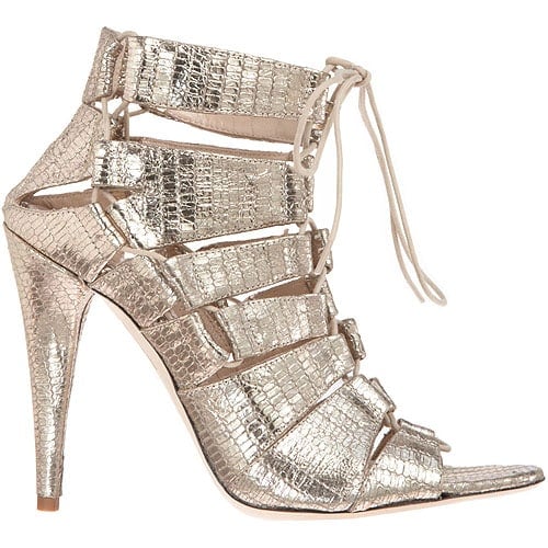 Natane metallic snake-embossed lace-up sandals