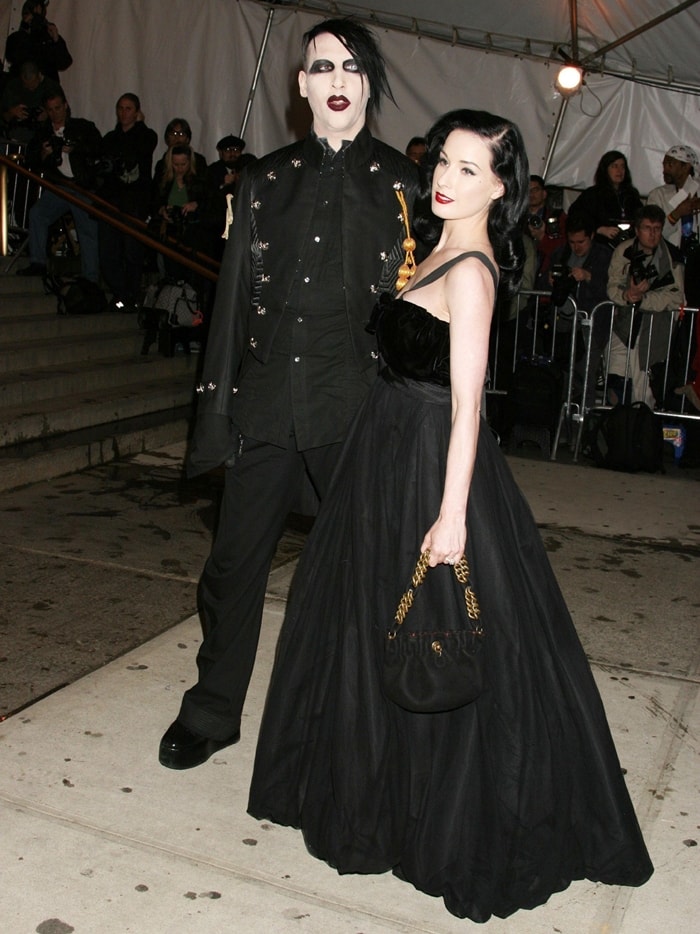 Marilyn Manson and Dita Von Teese during The Costume Institute's Gala Celebrating "Chanel" at The Metropolitan Museum of Art