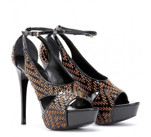 Burberry Prorsum 'Greenwich' Woven Patent Pumps