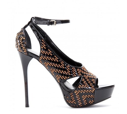 Burberry Prorsum 'Greenwich' Woven Patent Pumps