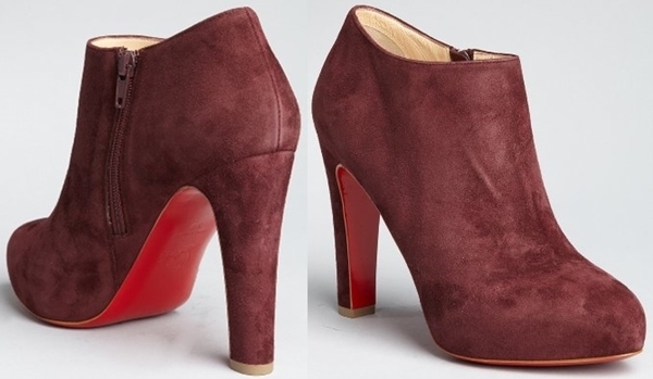 Christian Louboutin 'Vicky' Ankle Boot in Bordeaux