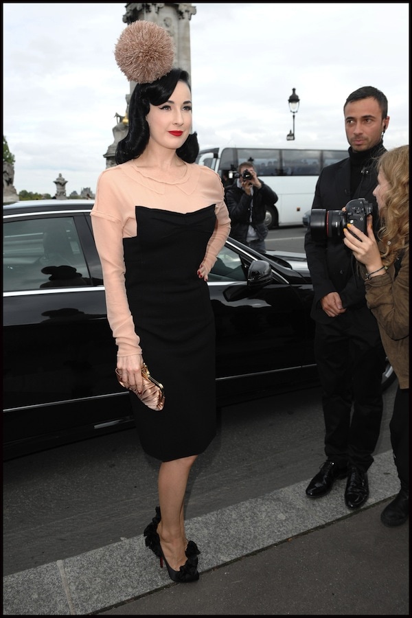 Dita Von Teese attends Sonia Rykiel's Ready-to-Wear Spring/Summer 2011 Collection fashion show during Paris Fashion Week