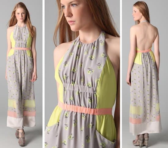 Rebecca Taylor Floral Print Halter Dress