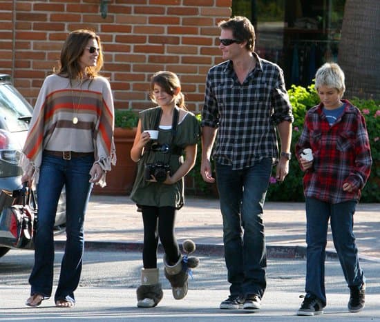 Cindy Crawford with her husband Rande Gerber and her children Kaia Jordan Gerber and Presley Walker Gerber