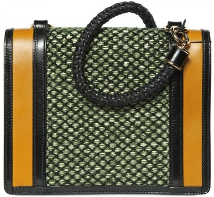 Burberry Prorsum raffia woven Christie shoulder bag