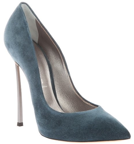 Casadei Stiletto Pump in Blue Suede