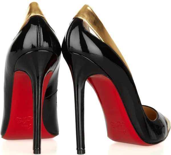 Christian Louboutin Black Duvette 120 Metallic and Patent-leather Pumps