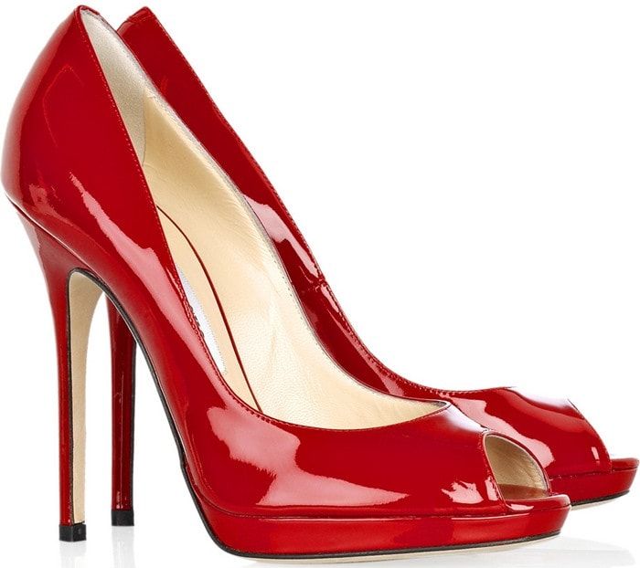 Jimmy Choo Red Quiet Patent Leather Pumps