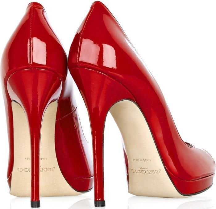 Jimmy Choo Red Quiet Patent Leather Pumps