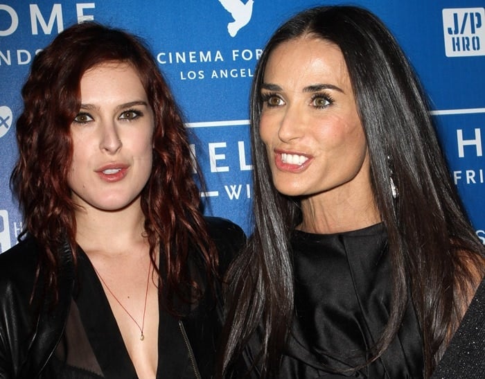 Rumer Willis and Demi Moore at the Cinema For Peace Event benefiting J/P Haitian Relief held at The Montage Hotel in Beverly Hills on January 14, 2012