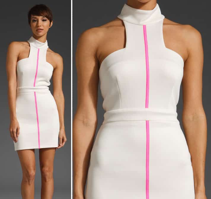 Camilla and Marc 'Protean' Dress in Ivory and Fluro Pink