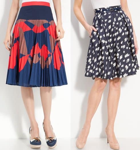 Milly 'Chrystine' Skirt / Kate Spade New York 'Lilith' Pleated Silk Skirt