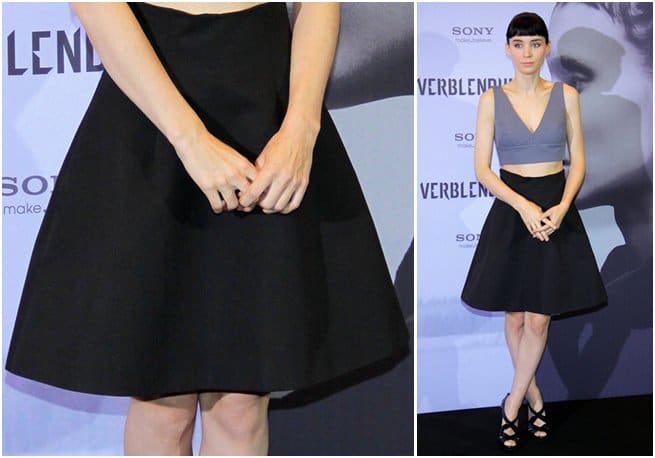 Rooney Mara promotes The Girl With the Dragon Tattoo in a Miu Miu Spring 2012 two-piece ensemble