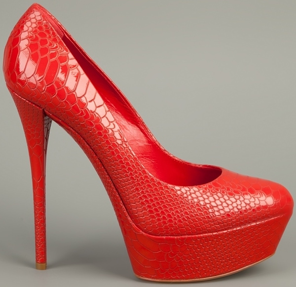 Red Casadei Python Skin Pumps