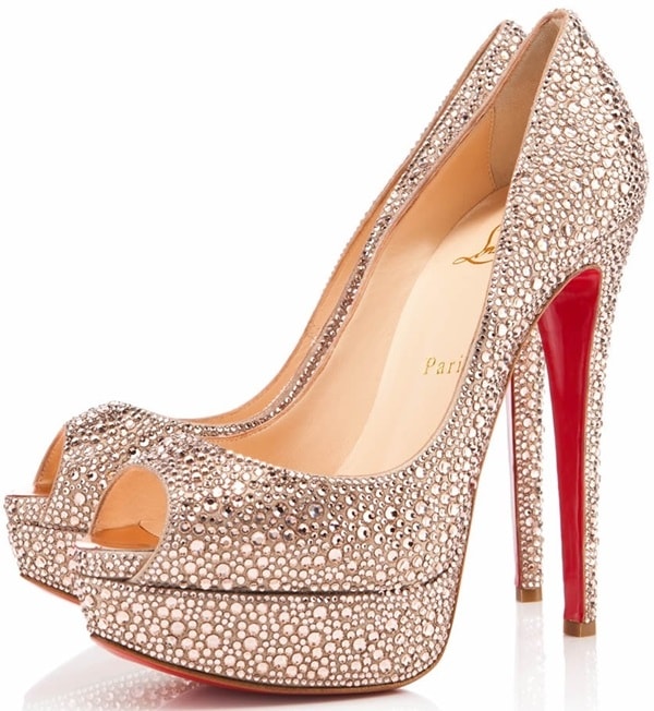 Christian Louboutin 'Lady Peep' in Light Peach