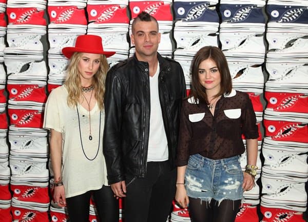 Gillian Zinser, Lucy Hale, and Mark Salling attend the Converse West Coast Flagship store opening