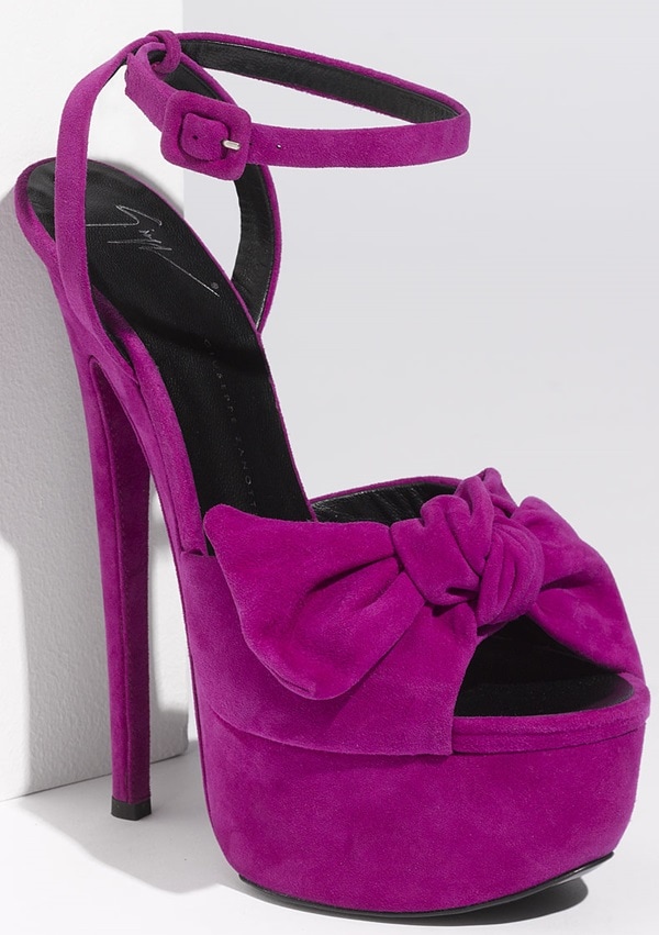 Giuseppe Zanotti Bow Strap Sandal in Fuchsia