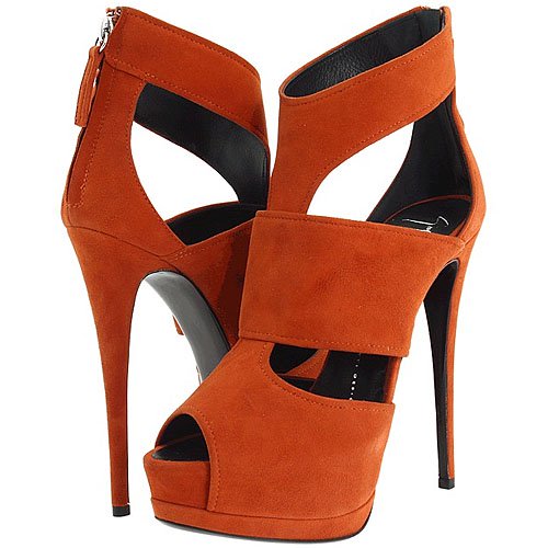 Red Giuseppe Zanotti Peep-Toe Heels