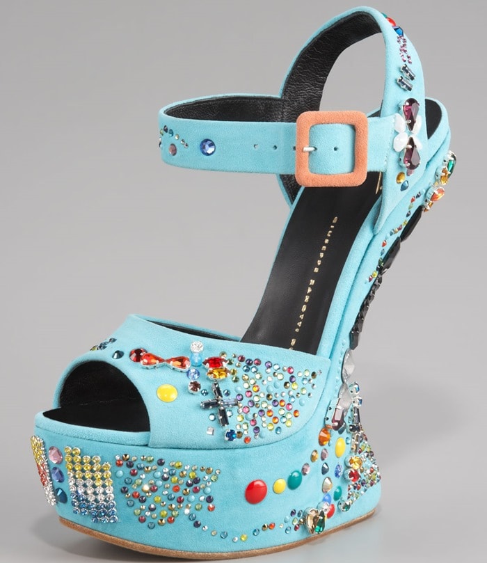 Giuseppe Zanotti No Heel Crystal Studded Sandals