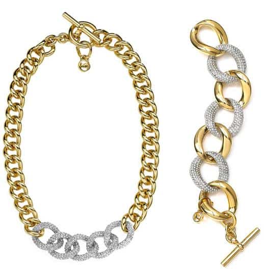 Michael Kors 'Glam Classics' Pavé Link Necklace and MICHAEL Michael Kors Pavé Curb-Link Bracelet,