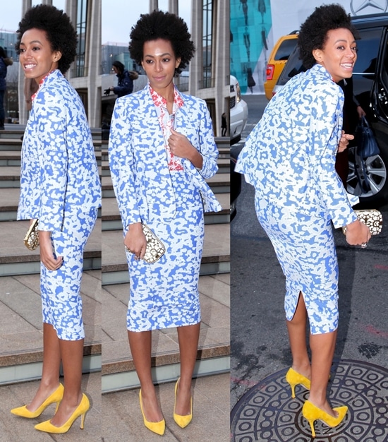 Solange Knowles paraded her legs at Mercedes Benz Fashion Week