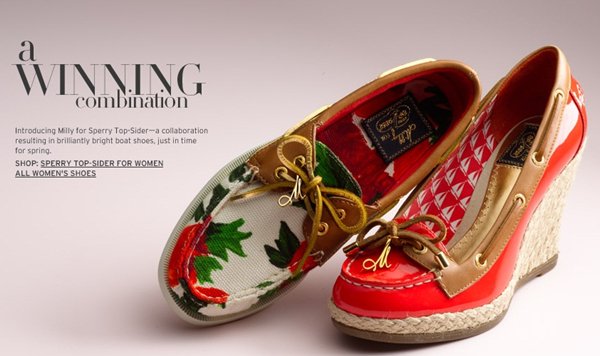 Milly has created a capsule collection for Sperry Top-Sider