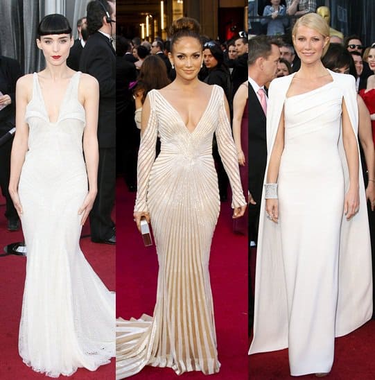 Elegance Defined: Rooney Mara, Jennifer Lopez, and Gwyneth Paltrow Radiate in Diverse Shades of White at the 2012 Oscars