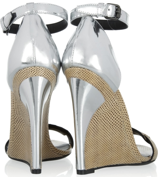 Bottega Veneta Karung and Metallic Leather Sandals