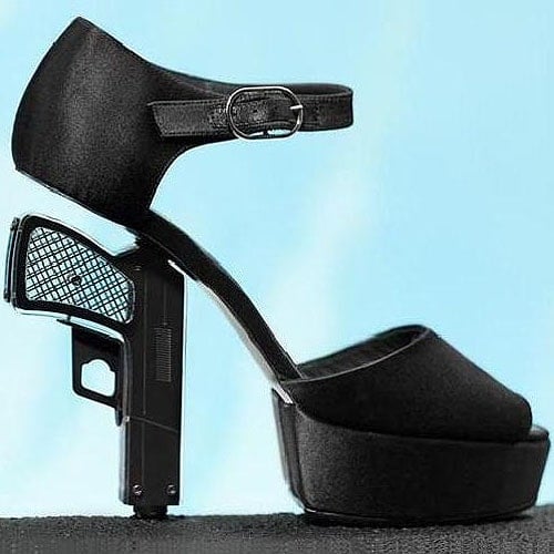 Chanel gun-heeled pumps