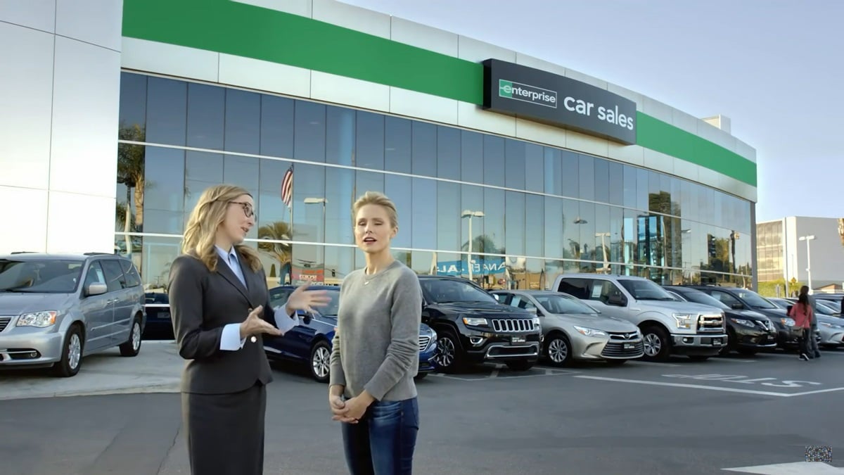 Kristen Bell, in her various roles for Enterprise Rent-A-Car commercials, skillfully demonstrates how the company meets diverse transportation needs, enhancing the brand's image