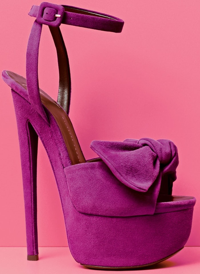 Giuseppe Zanotti Bow Platform Sandals in Fuchsia